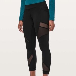 Lululemon In-Motion Mesh 23" Crop Leggings - Black